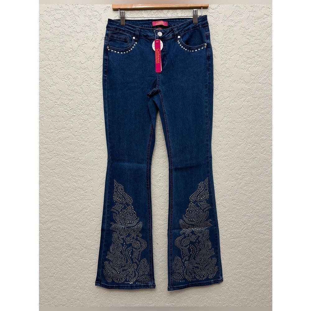 Western Rodeo Studded Flared Jeans